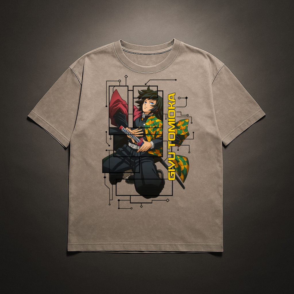 Giyu Digital Frame Washed Tee | Demon Slayer