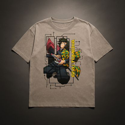 Giyu Digital Frame Washed Tee | Demon Slayer