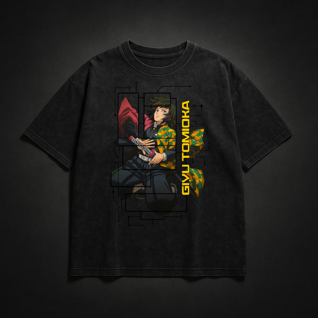 Giyu Digital Frame Washed Tee | Demon Slayer