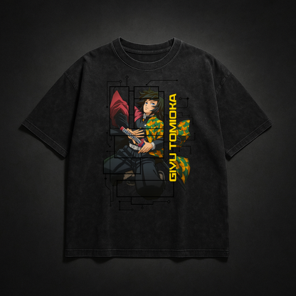 Giyu Digital Frame Washed Tee | Demon Slayer