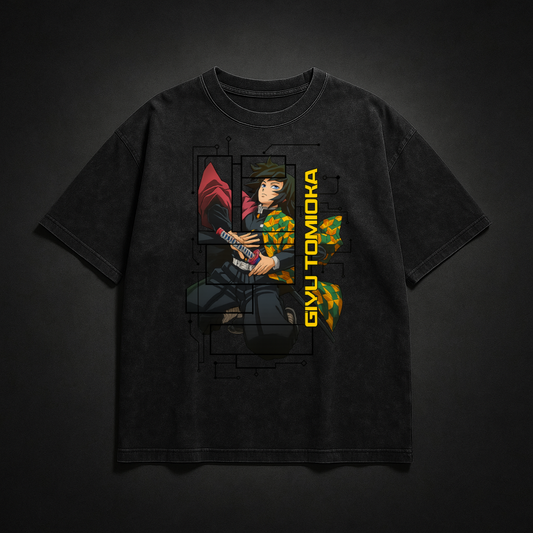 Giyu Digital Frame Washed Tee | Demon Slayer