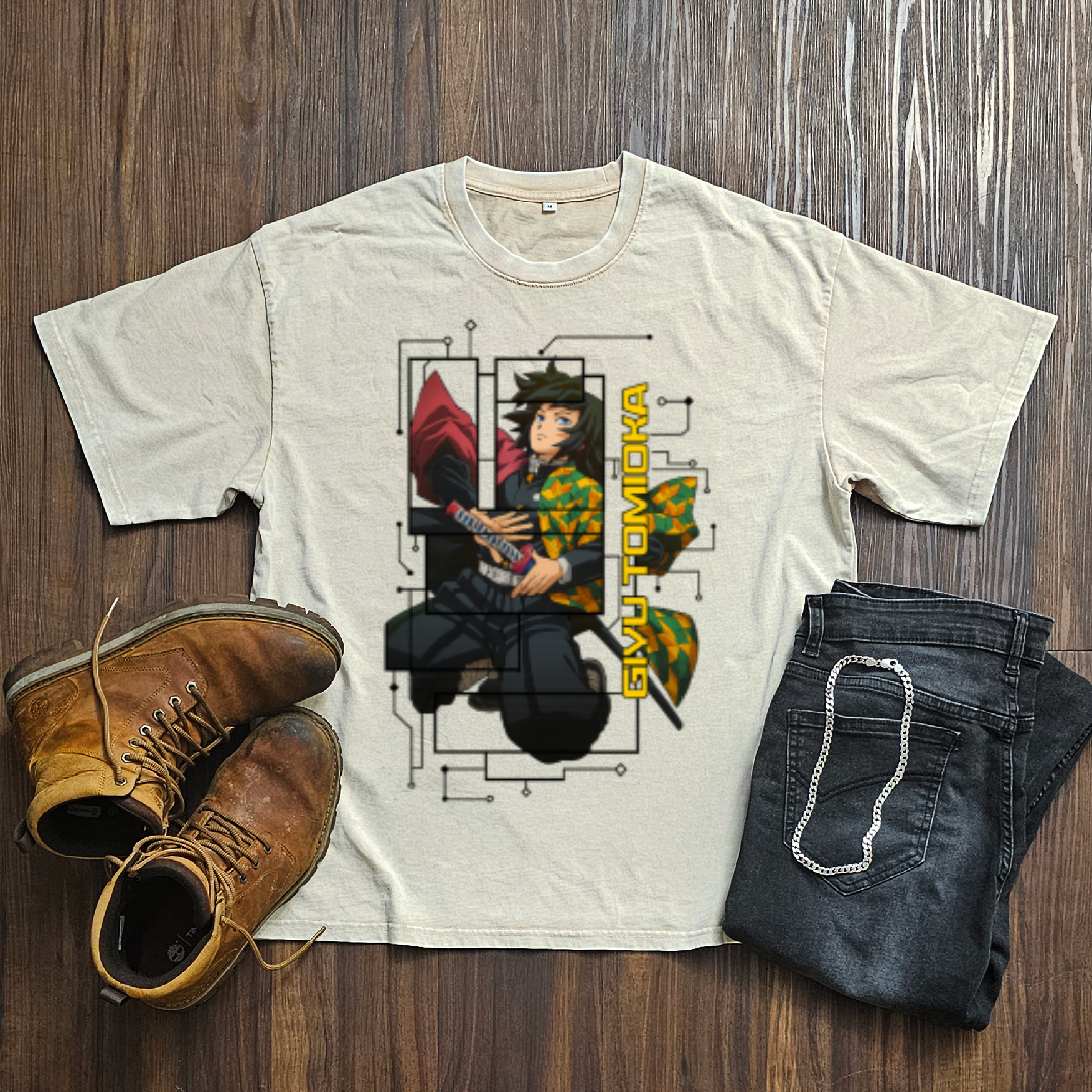 Giyu Digital Frame Washed Tee | Demon Slayer