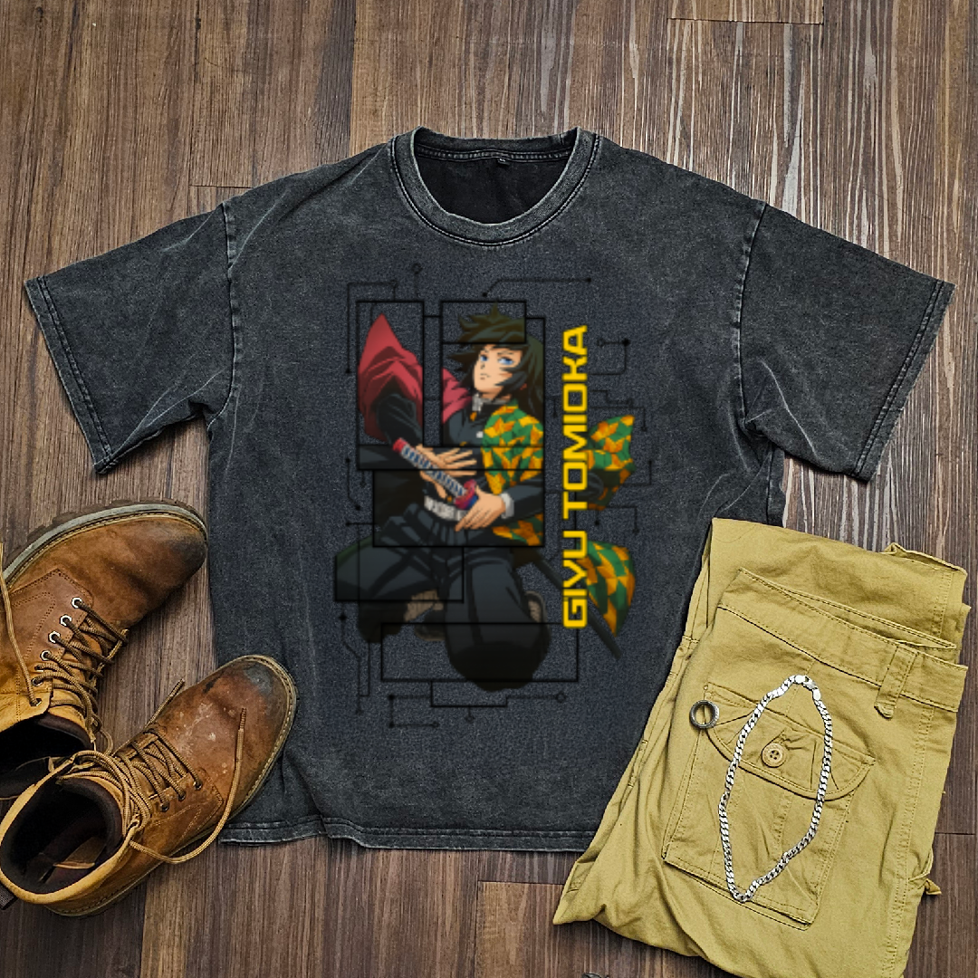 Giyu Digital Frame Washed Tee | Demon Slayer