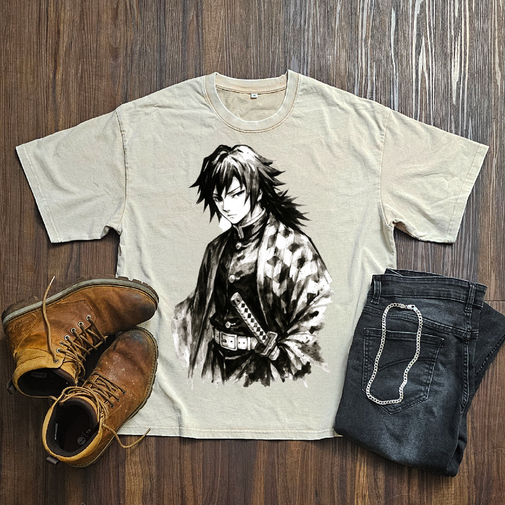 Giyu Vintage V1 Washed Tee | Demon Slayer