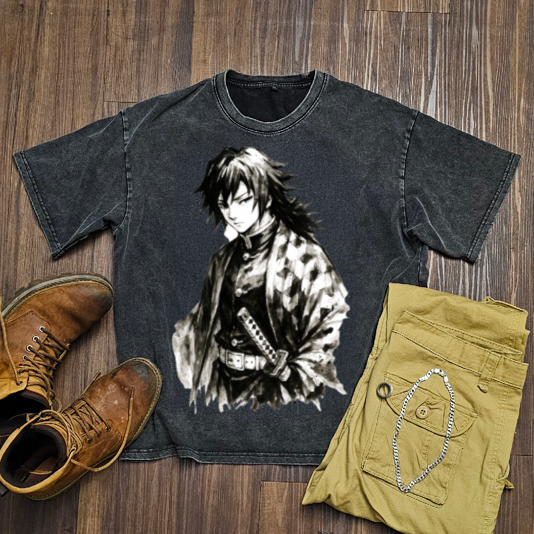 Giyu Vintage V1 Washed Tee | Demon Slayer