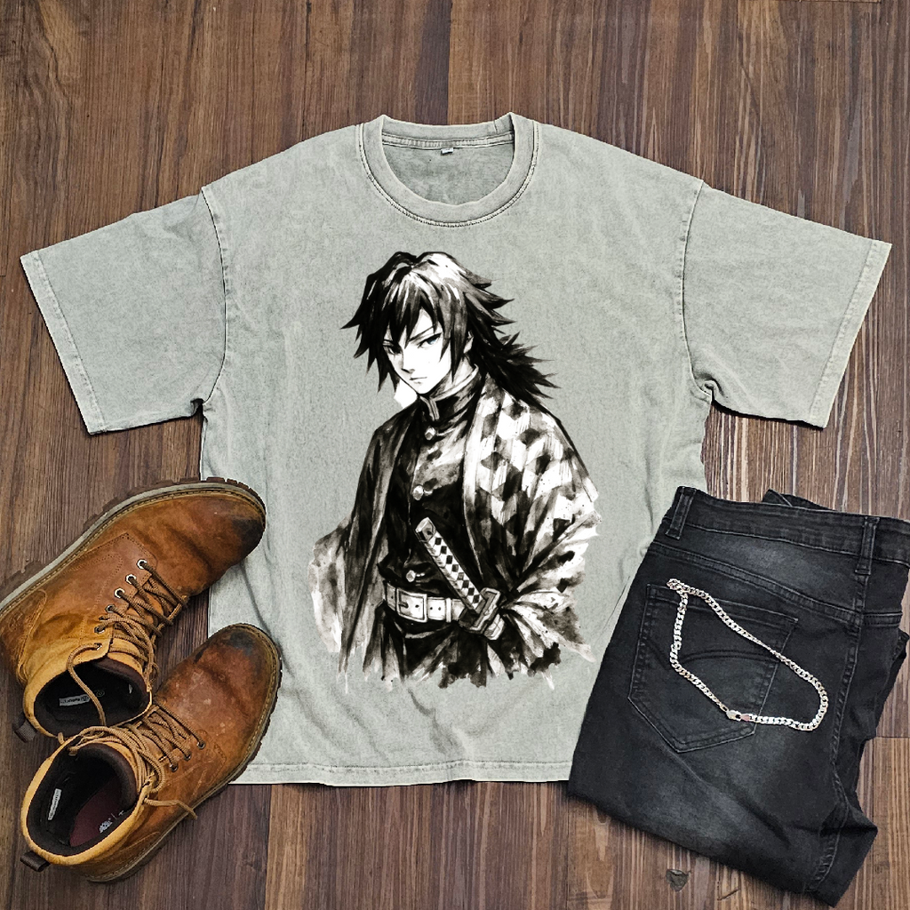 Giyu Vintage V1 Washed Tee | Demon Slayer