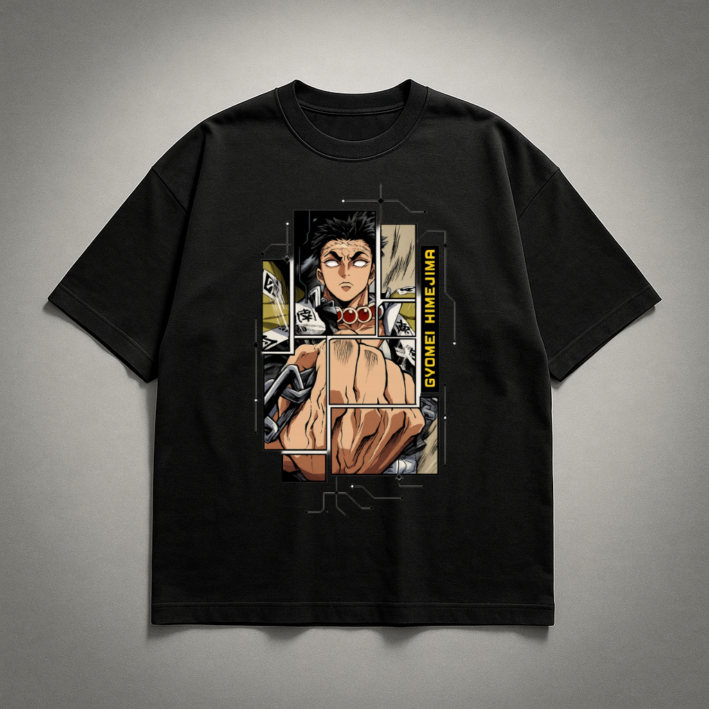 Gyomei Digital Frame Oversized T-shirt | Demon Slayer