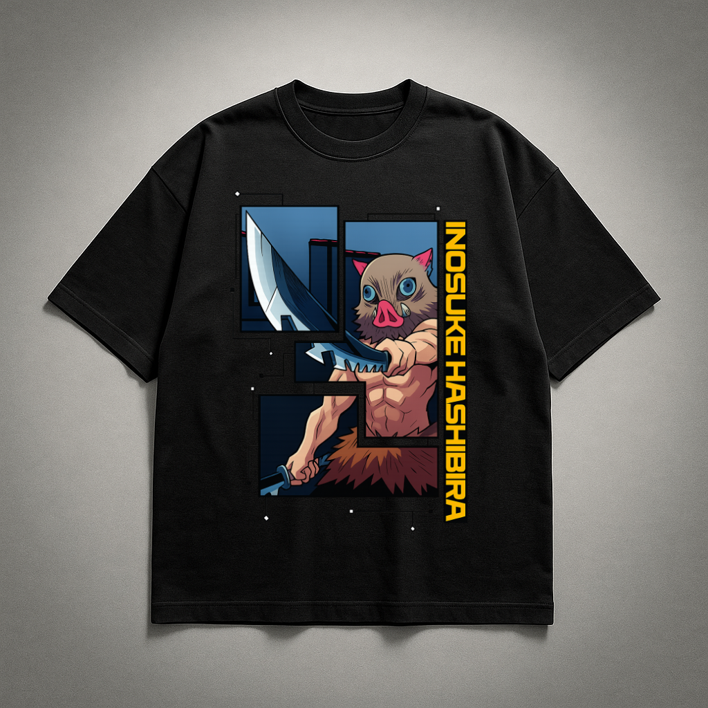 Inosuke Digital Frame Oversized T-shirt | Demon Slayer