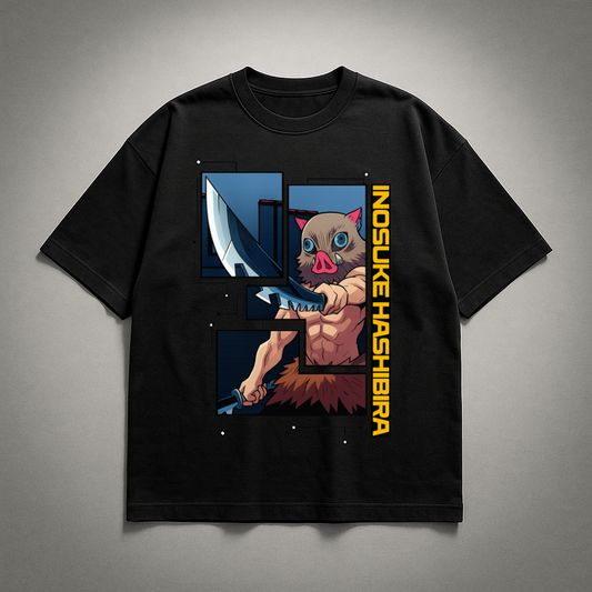 Inosuke Digital Frame Oversized T-shirt | Demon Slayer