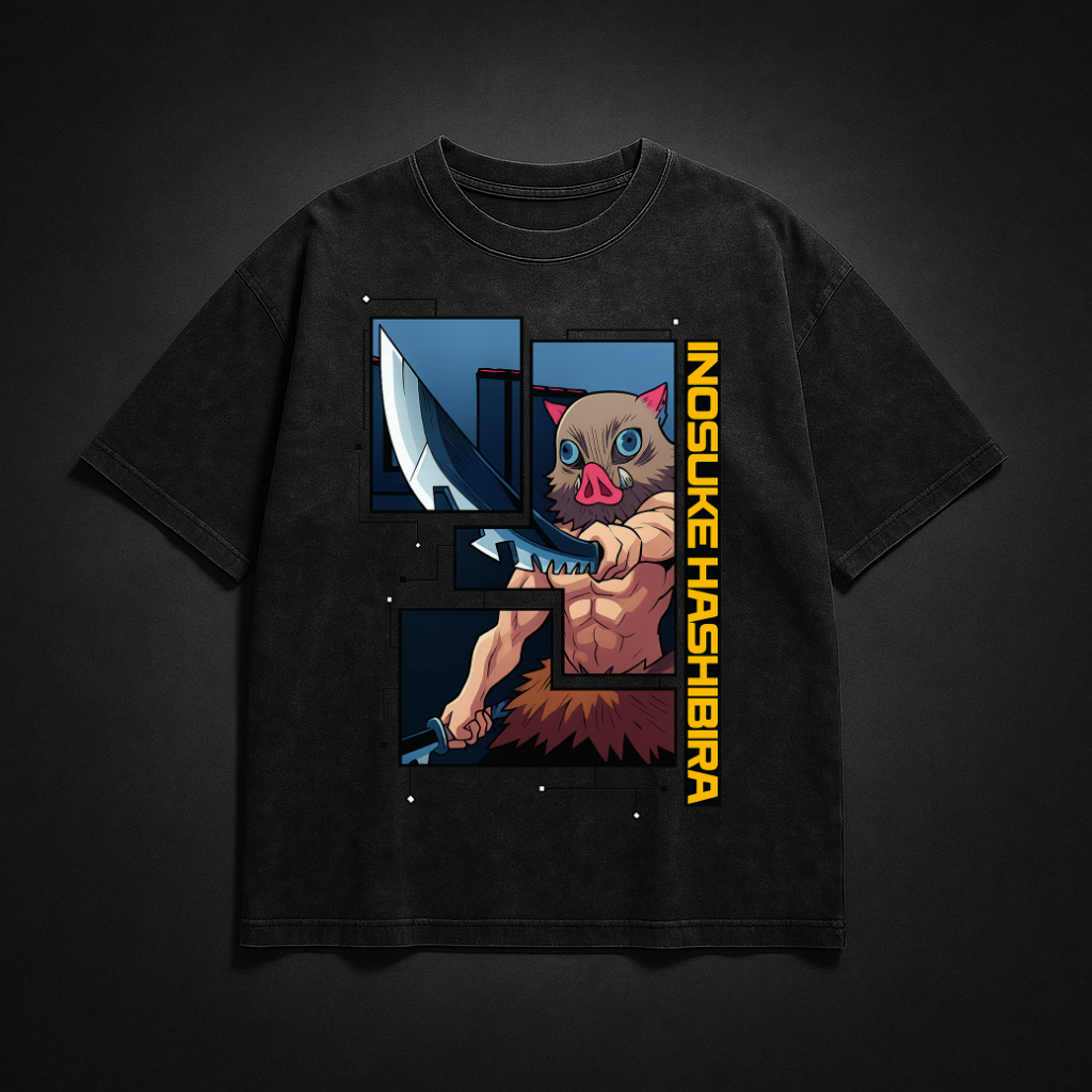 Inosuke Digital Frame Washed Tee | Demon Slayer