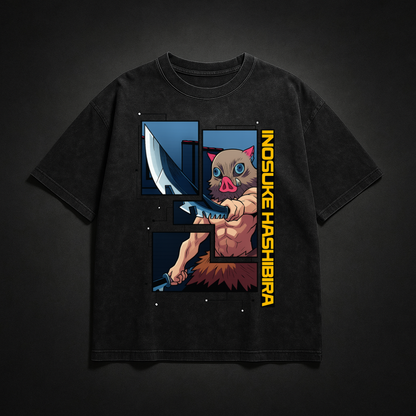 Inosuke Digital Frame Washed Tee | Demon Slayer