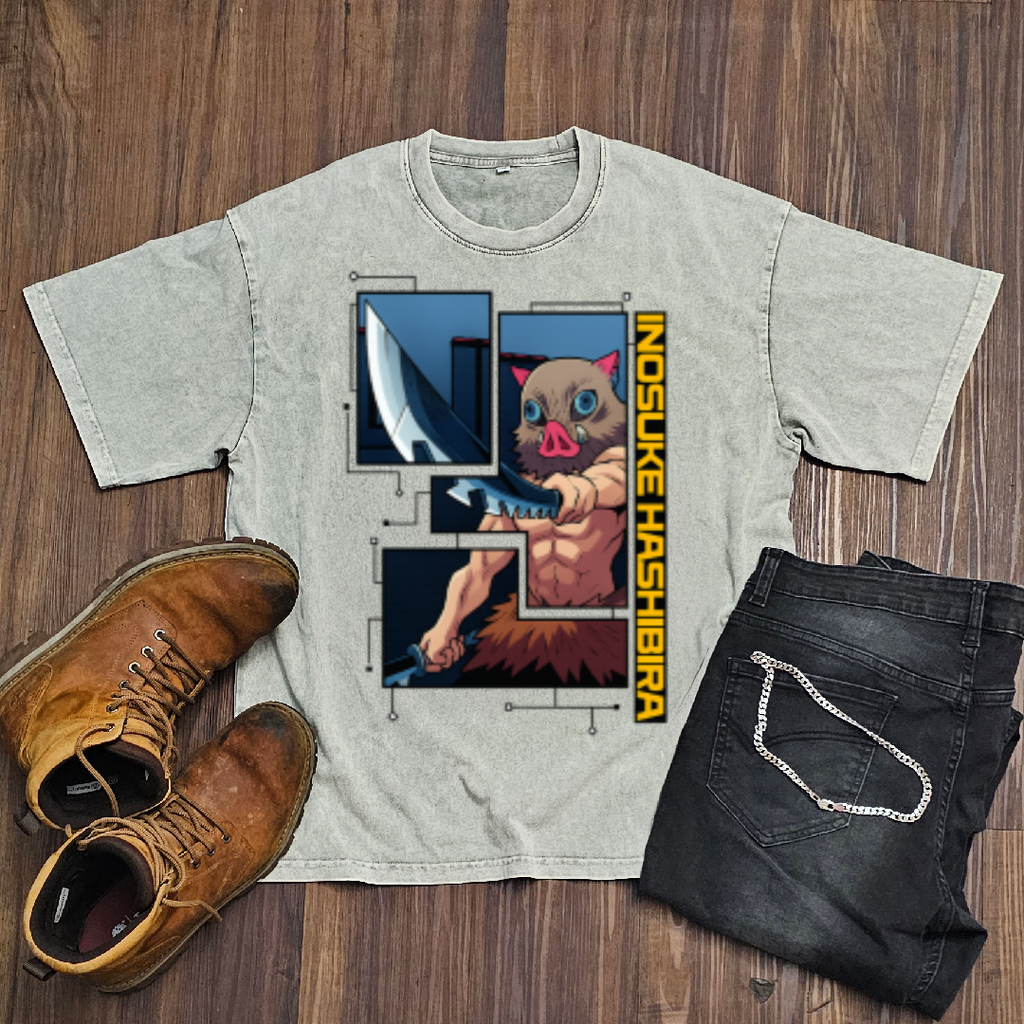 Inosuke Digital Frame Washed Tee | Demon Slayer