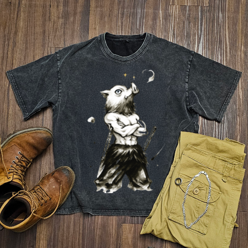 Inosuke Vintage V1 Washed Tee | Demon Slayer