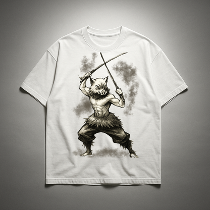 Inosuke Vintage V3 Oversized T-shirt | Demon Slayer