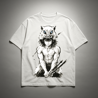 Inosuke Vintage V2 Oversized T-shirt | Demon Slayer
