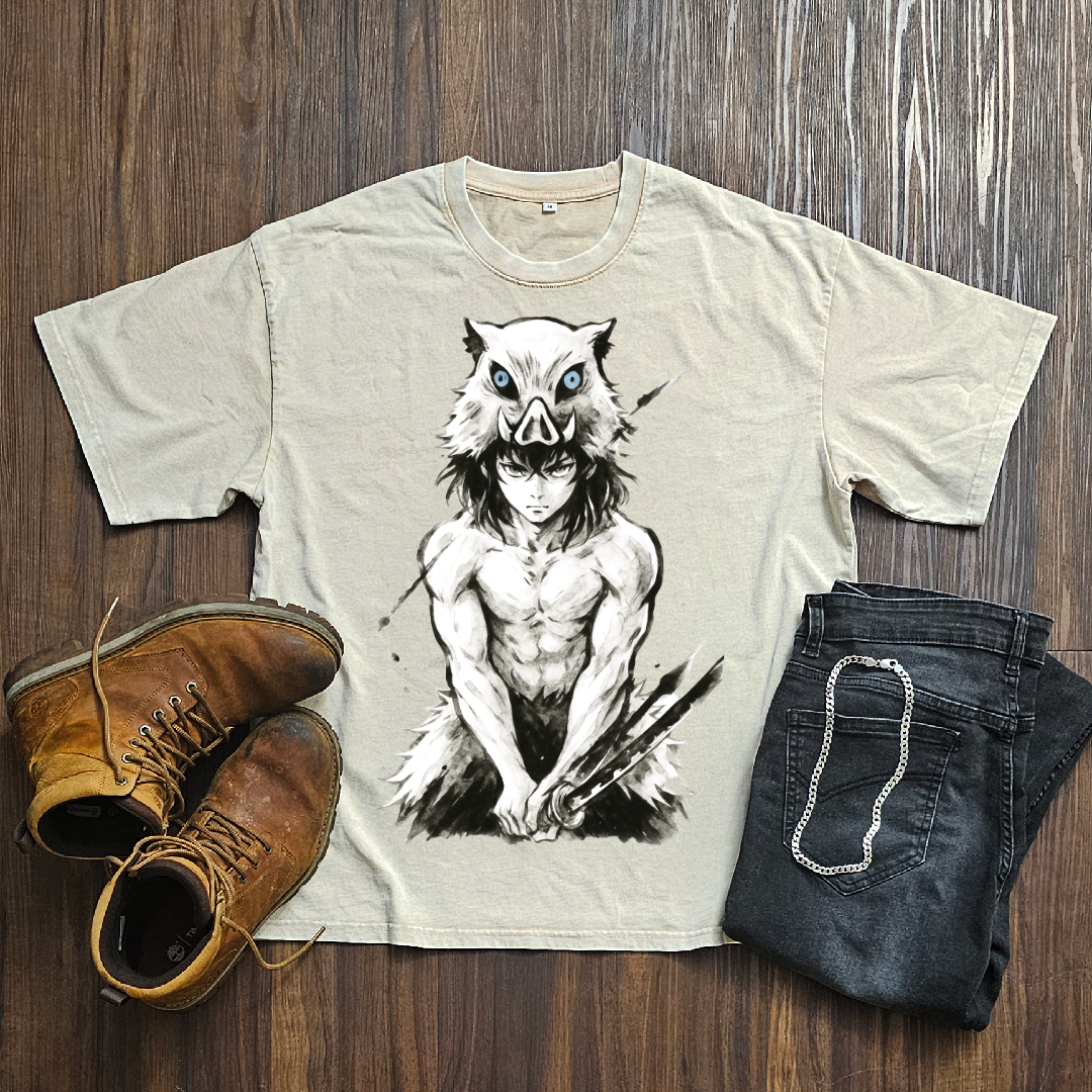 Inosuke Vintage V2 Washed Tee | Demon Slayer