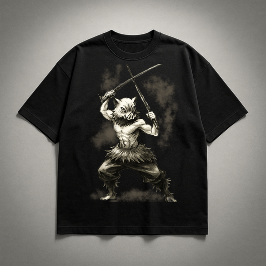 Inosuke Vintage V3 Oversized T-shirt | Demon Slayer