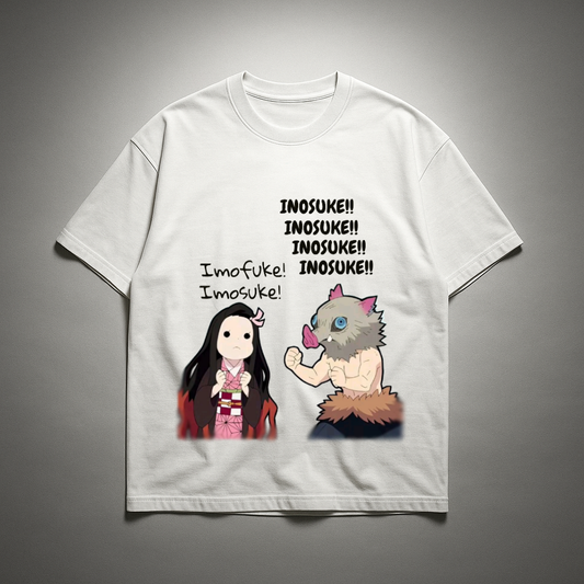 Inosuke X Nezuko Oversized T-shirt | Demon Slayer