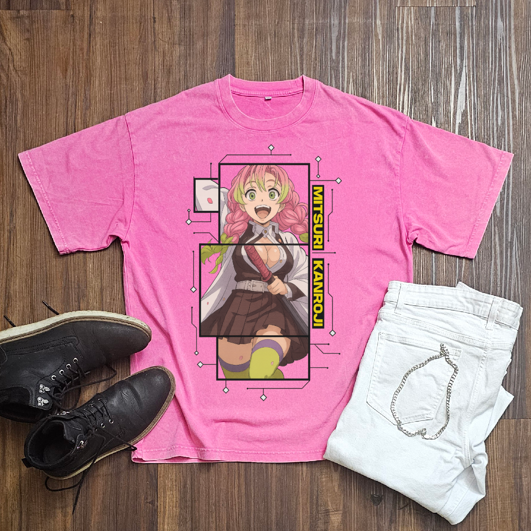 Mitsuri Digital Frame Washed Tee | Demon Slayer