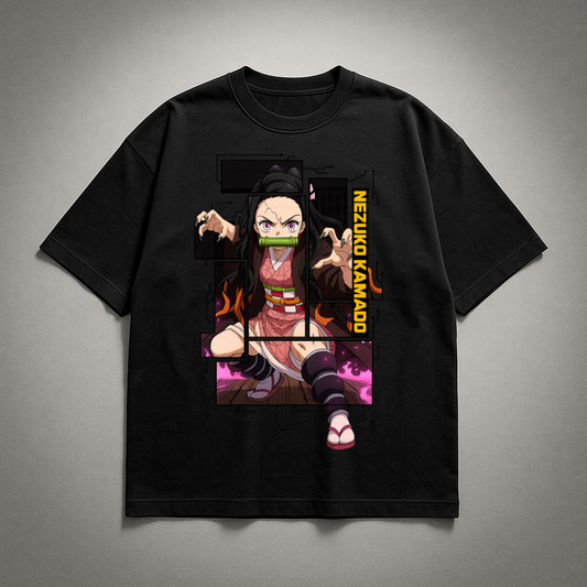 Nezuko Digital Frame Oversized T-shirt | Demon Slayer