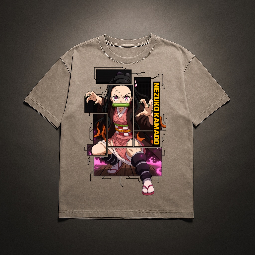 Nezuko Digital Frame Washed Tee | Demon Slayer
