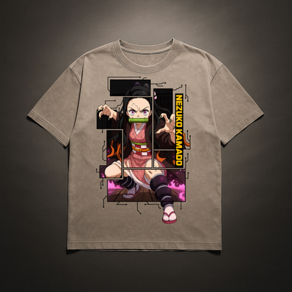 Nezuko Digital Frame Washed Tee | Demon Slayer