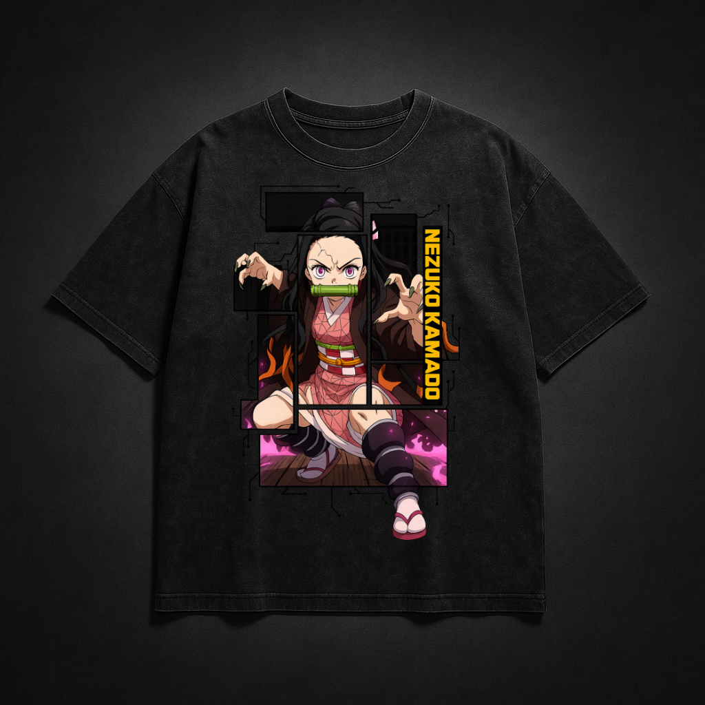Nezuko Digital Frame Washed Tee | Demon Slayer