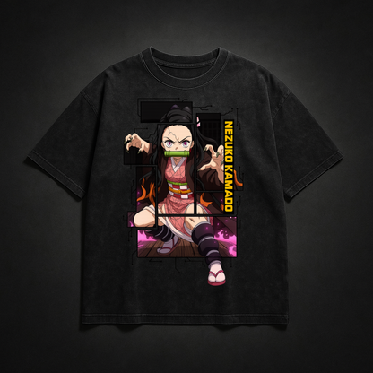 Nezuko Digital Frame Washed Tee | Demon Slayer