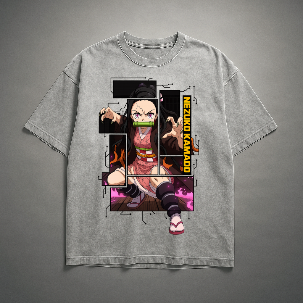 Nezuko Digital Frame Washed Tee | Demon Slayer