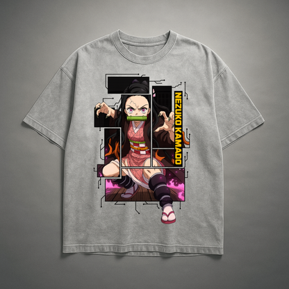 Nezuko Digital Frame Washed Tee | Demon Slayer