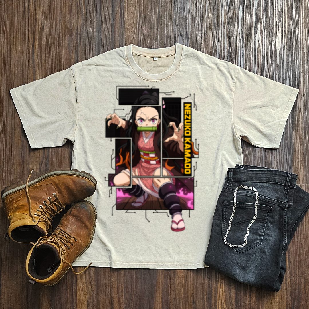 Nezuko Digital Frame Washed Tee | Demon Slayer