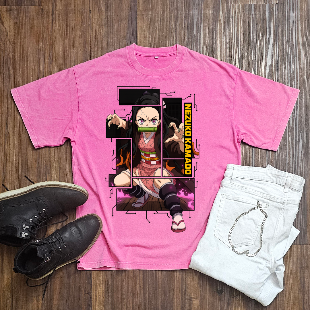 Nezuko Digital Frame Washed Tee | Demon Slayer