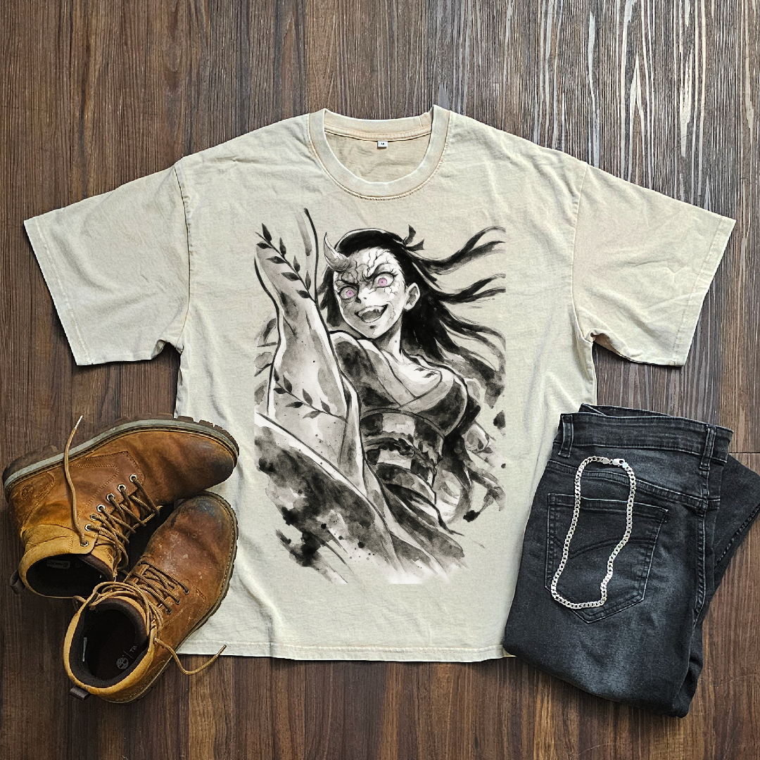 Nezuko Vintage V1 Washed Tee | Demon Slayer