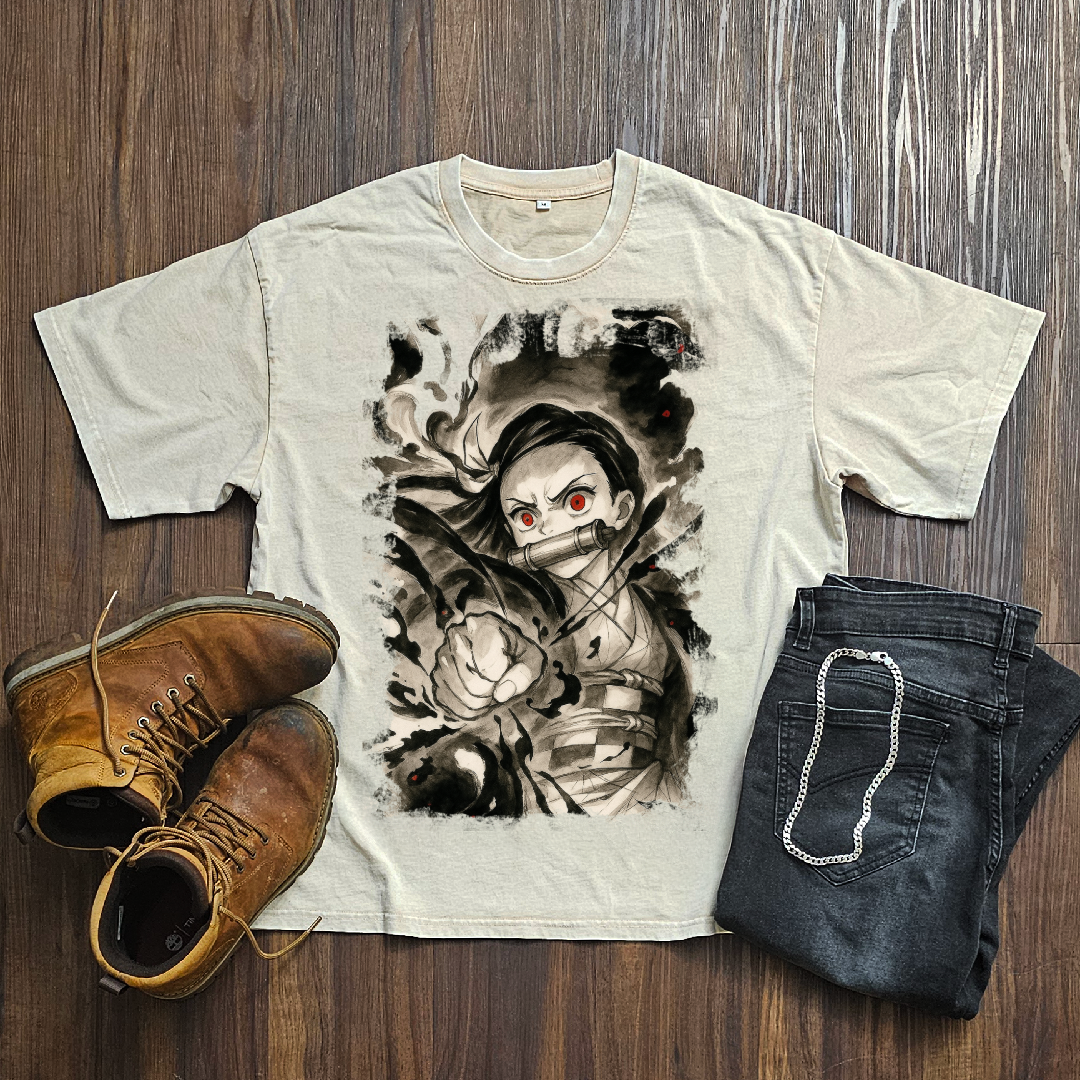 Nezuko Vintage V2 Washed Tee | Demon Slayer