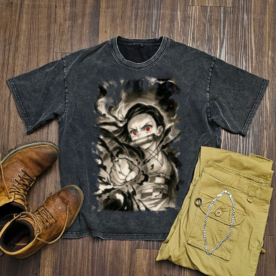 Nezuko Vintage V2 Washed Tee | Demon Slayer