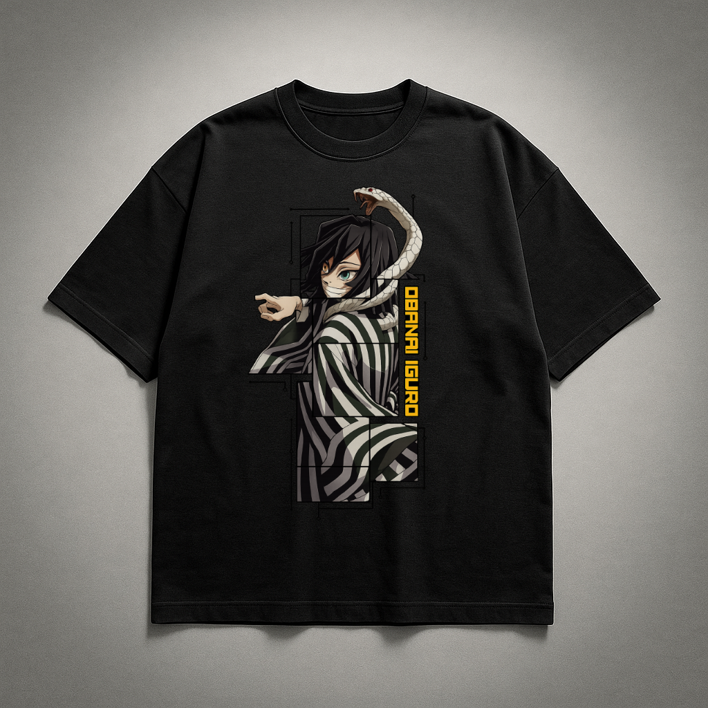 Obanai Digital Frame Oversized T-shirt | Demon Slayer