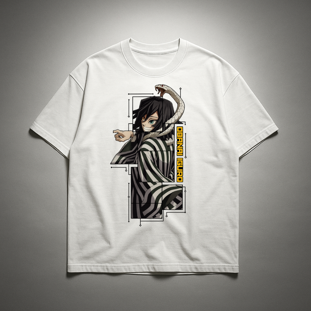 Obanai Digital Frame Oversized T-shirt | Demon Slayer