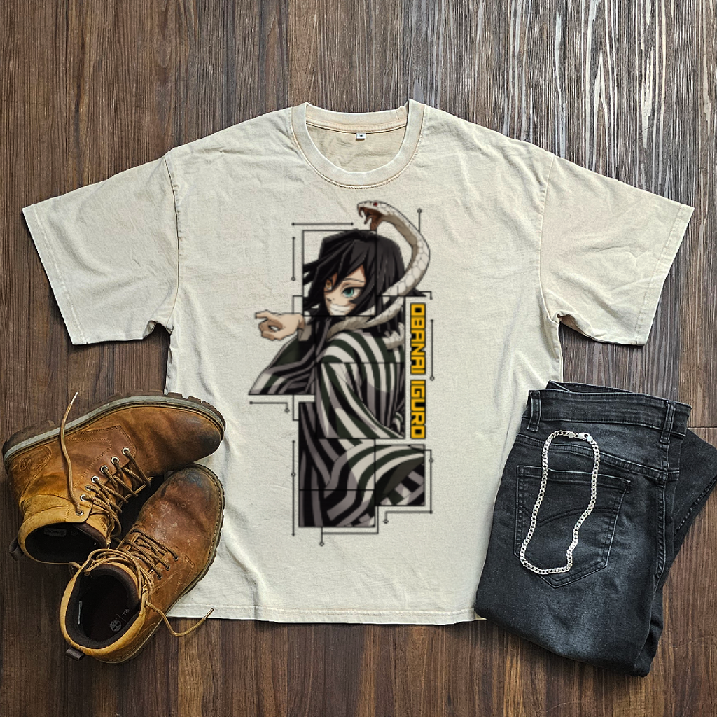Obanai Digital Frame Washed Tee | Demon Slayer