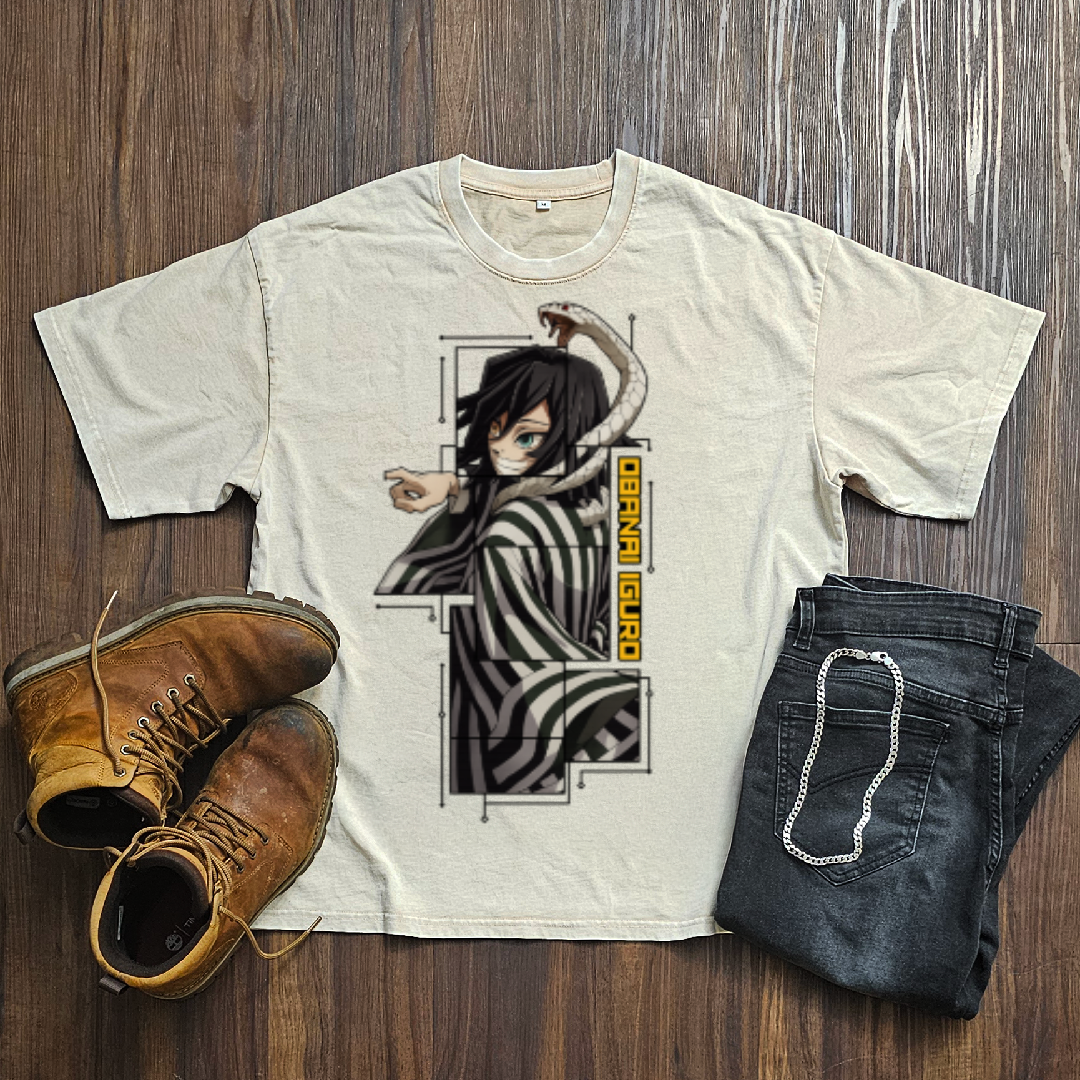 Obanai Digital Frame Washed Tee | Demon Slayer