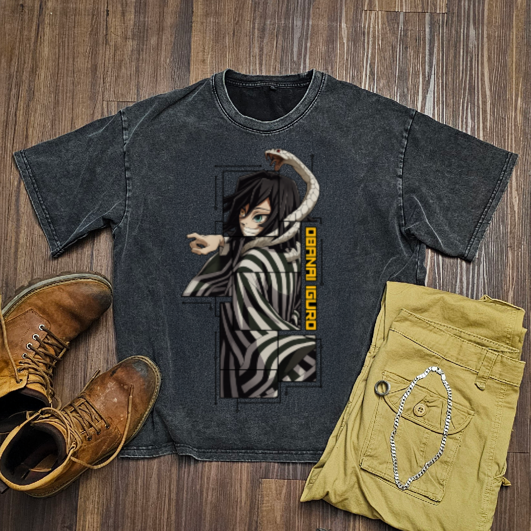 Obanai Digital Frame Washed Tee | Demon Slayer
