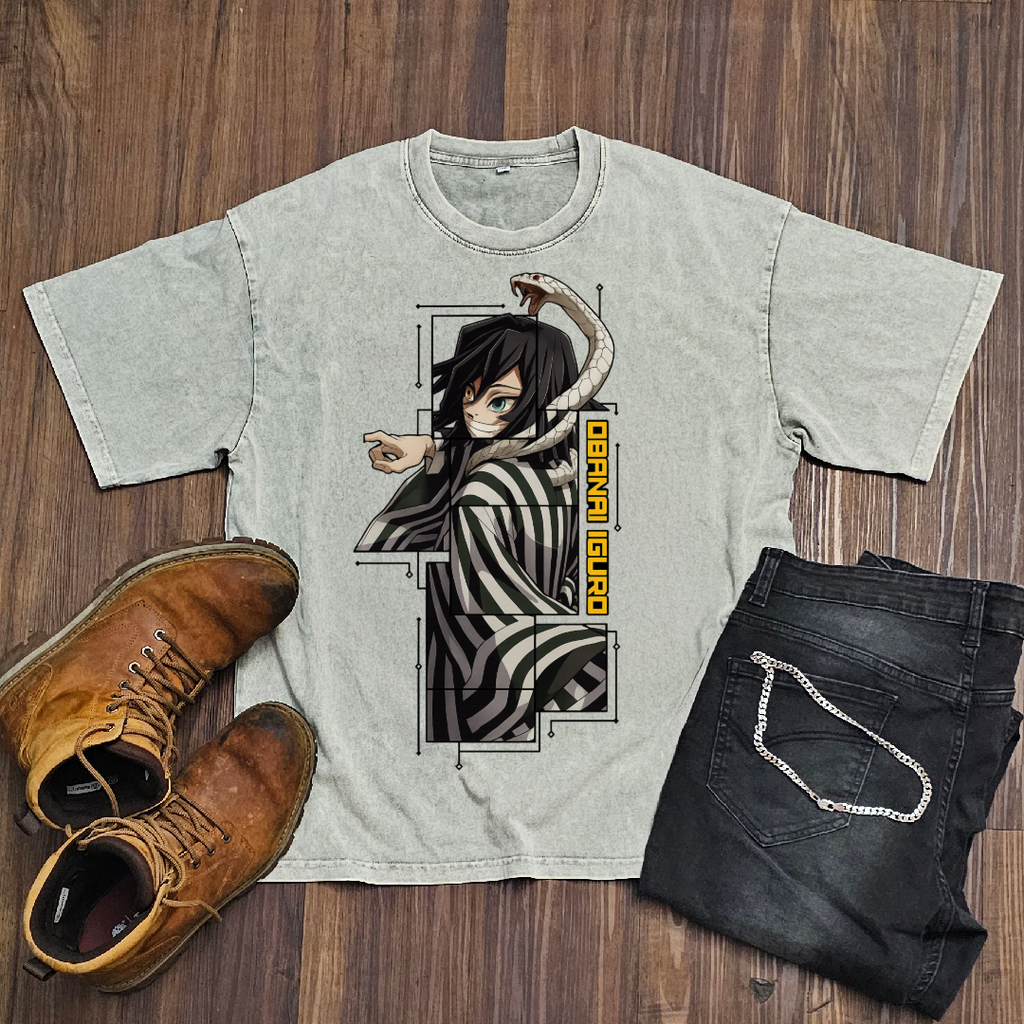 Obanai Digital Frame Washed Tee | Demon Slayer