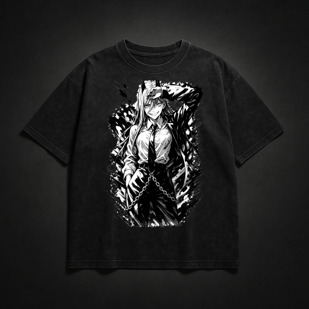 Power V1 Washed Tee | Chainsaw Man