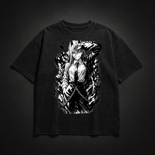 Power V1 Washed Tee | Chainsaw Man