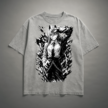 Power V1 Washed Tee | Chainsaw Man