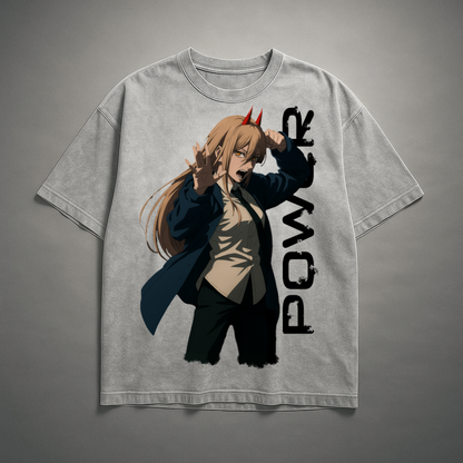 Power V2 Washed Tee | Chainsaw Man