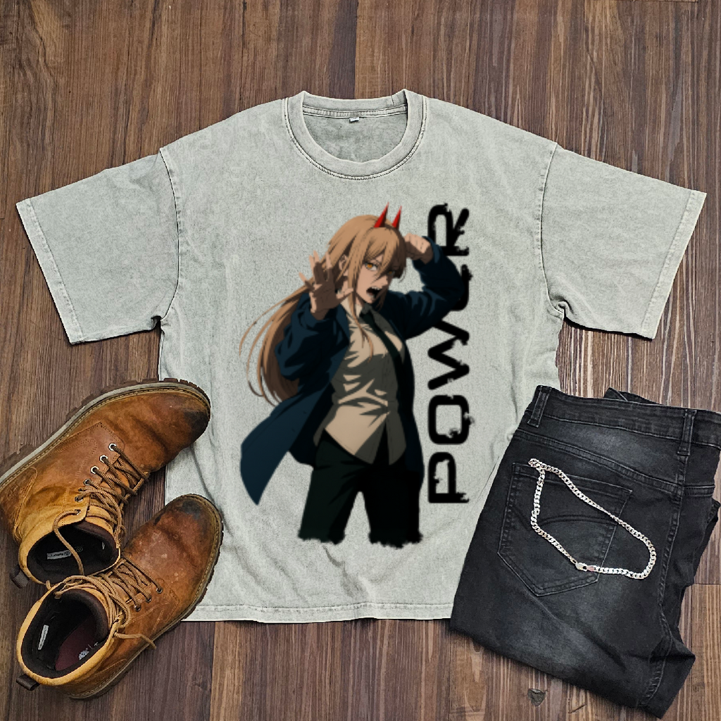 Power V2 Washed Tee | Chainsaw Man