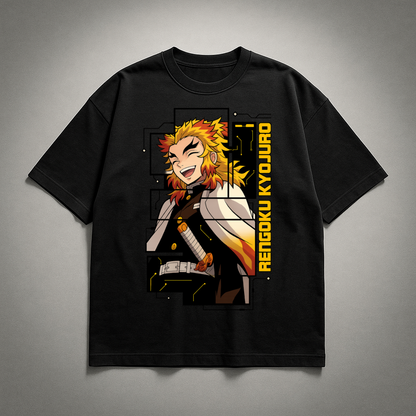 Rengoku Digital Frame Oversized T-shirt | Demon Slayer