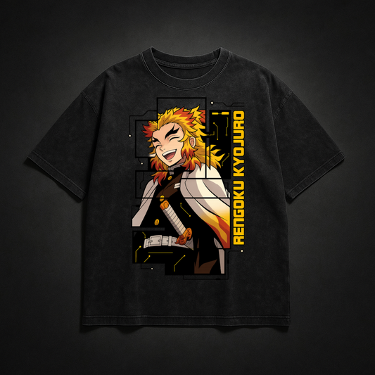 Rengoku Digital Frame Washed Tee | Demon Slayer