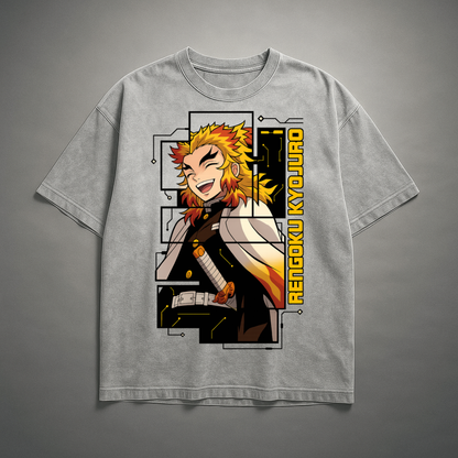 Rengoku Digital Frame Washed Tee | Demon Slayer