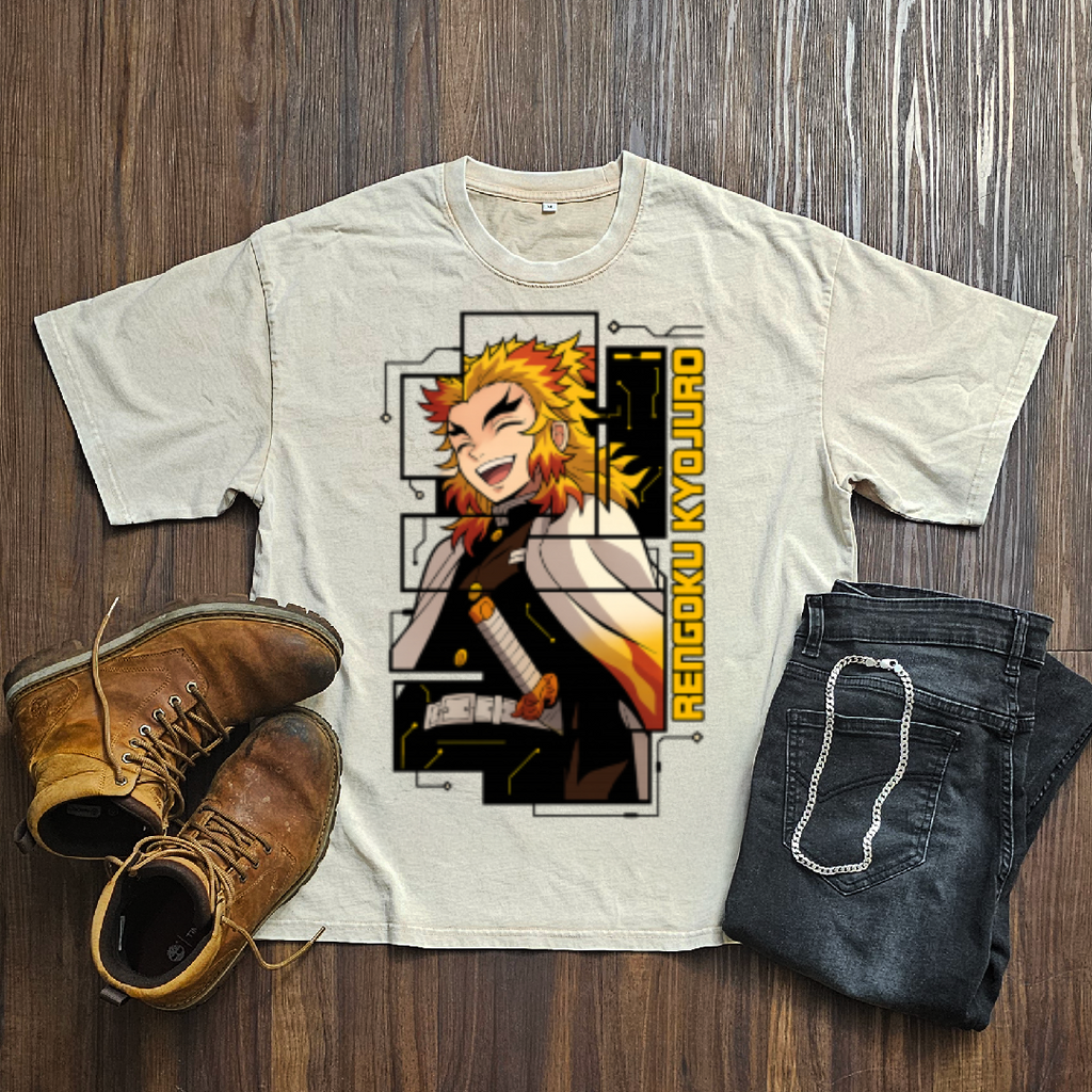 Rengoku Digital Frame Washed Tee | Demon Slayer